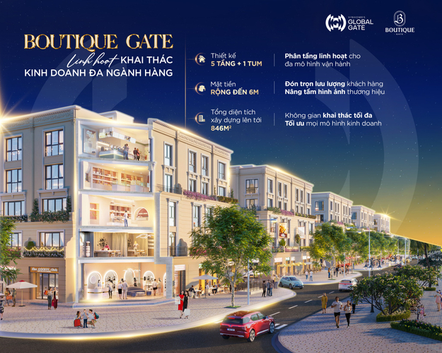Boutique Gate Vinhomes Global Gate: Bản đồ kinh doanh sinh lời bền vững cho nhà đầu tư