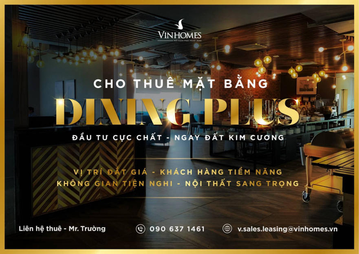 Dining Plus Landmark Plus: Mặt bằng kinh doanh F&B đắc địa tại Vinhomes Central Park