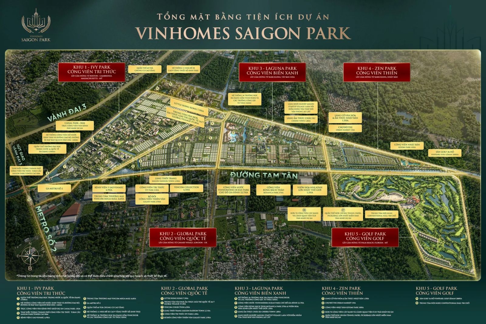 Mặt bằng và Tiện ích dự án Vinhomes Sài Gòn Park chính thức