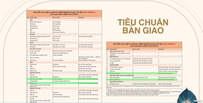 03 LOẠI HÌNH TIÊU CHUẨN BÀN GIAO tại Dự án Vinhomes Saigon Park