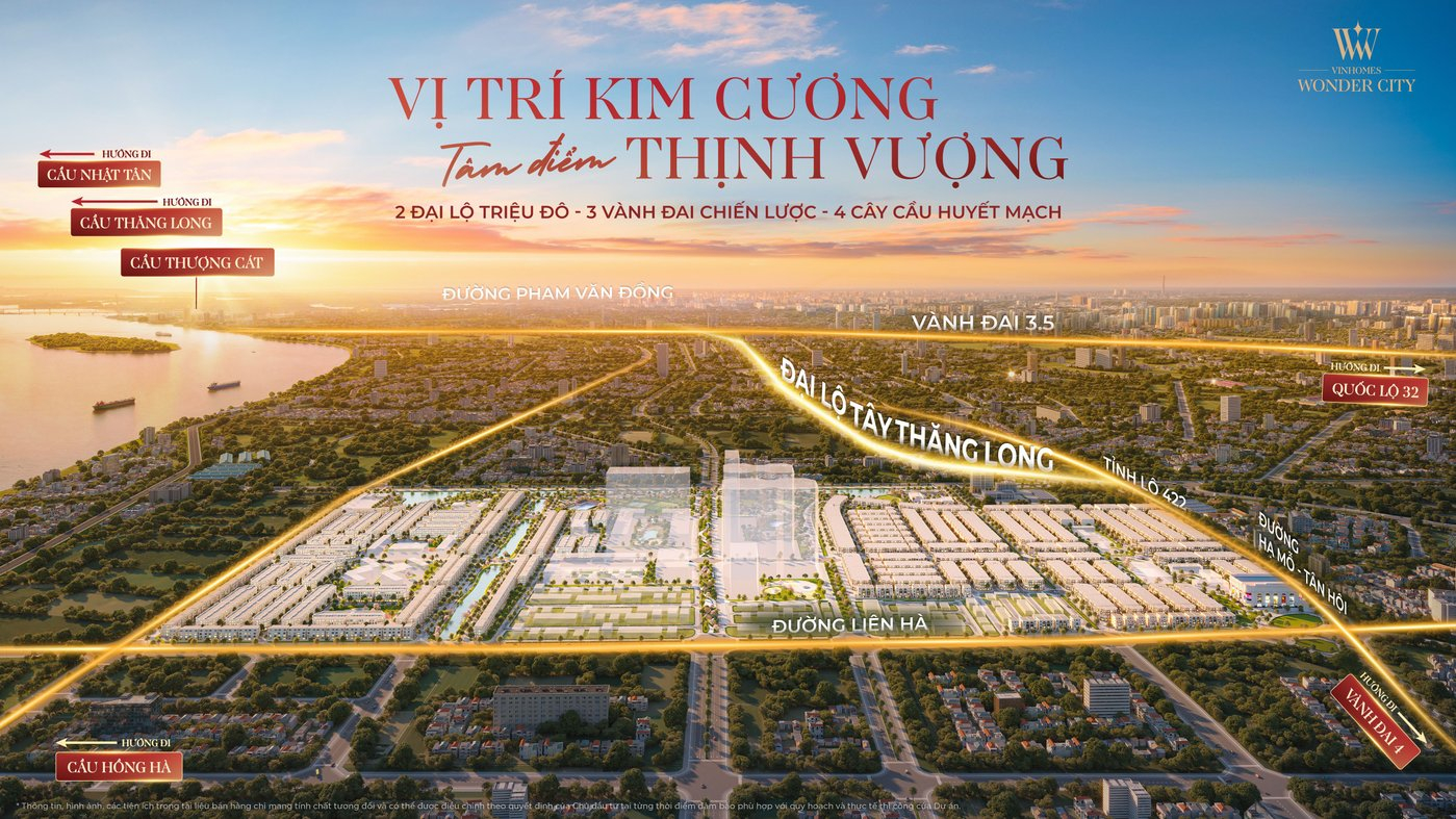 Vị trí kim cương phía Tây Thủ đô của Vinhomes Wonder City