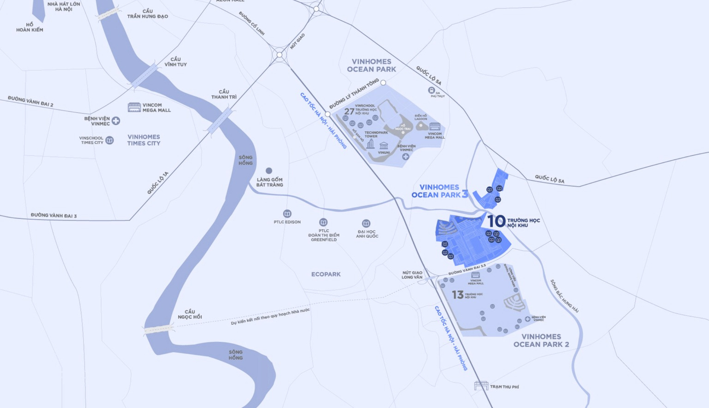 Vị trí đắc địa của Ocean City, giúp kết nối giao thông thuận tiện.