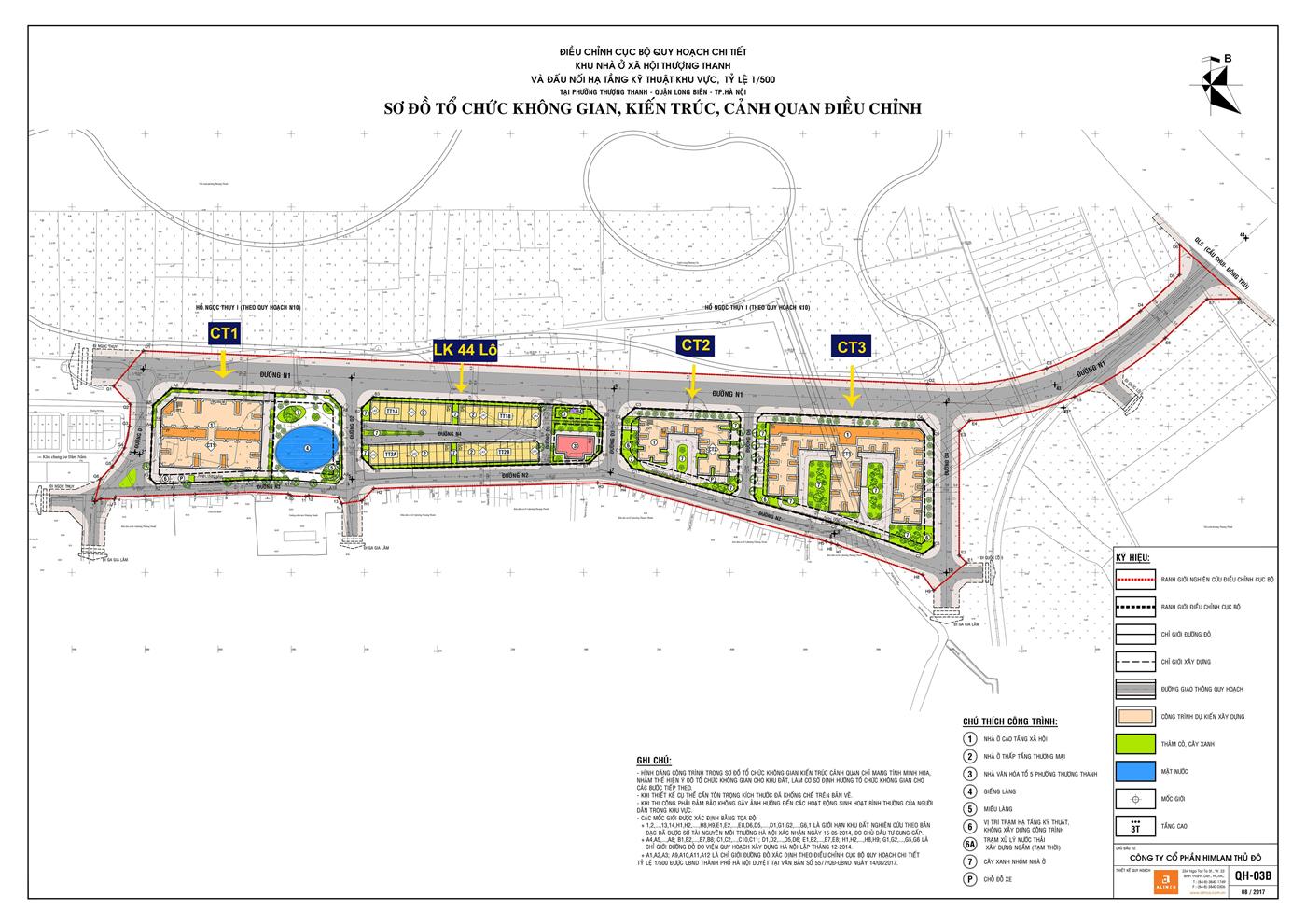 Quy hoạch chi tiết khu nhà ở xã hội Thượng Thanh, tỷ lệ 1/500.