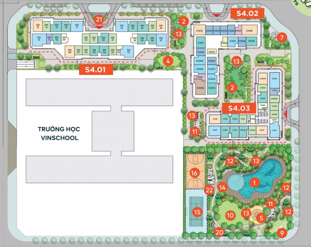 Mặt bằng tổng thể tòa S4.02 The Saphire 4 Vinhomes Smart City