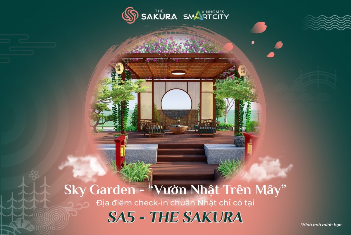 Hình minh họa tiện ích vườn Nhật trên mây SA5 The Sakura