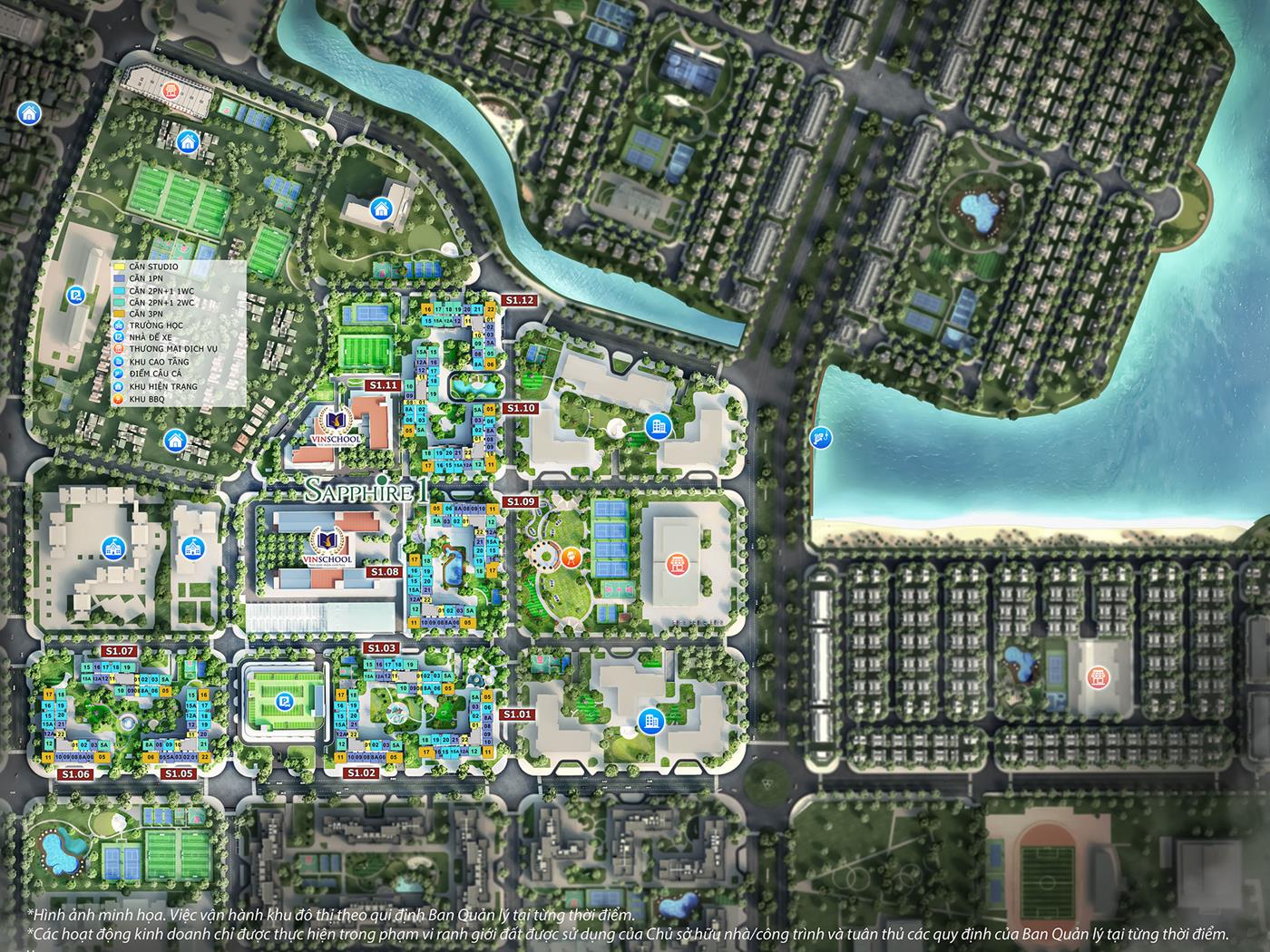 Mặt bằng tổng thể S1.05 The Sapphire 1 Vinhomes Ocean Park