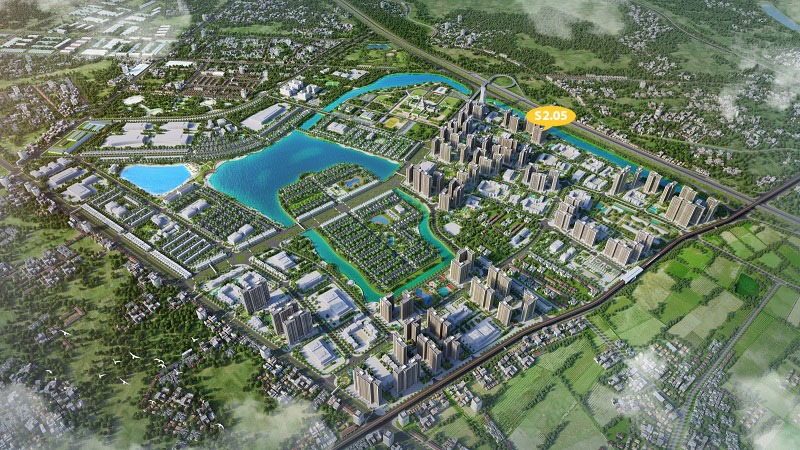Phối cảnh vị trí Tòa S2.05 The Sapphire 2 Vinhomes Gia Lâm