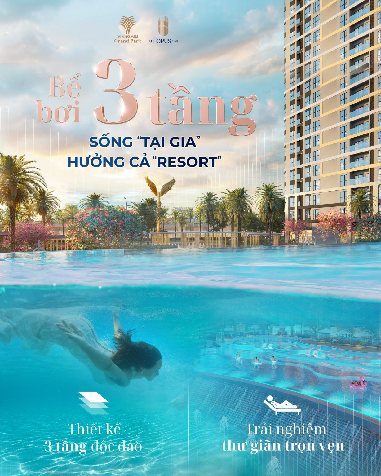 Không gian sống The Opus One “tựa resort” ngay tại gia. (Hình ảnh mang tính minh họa)