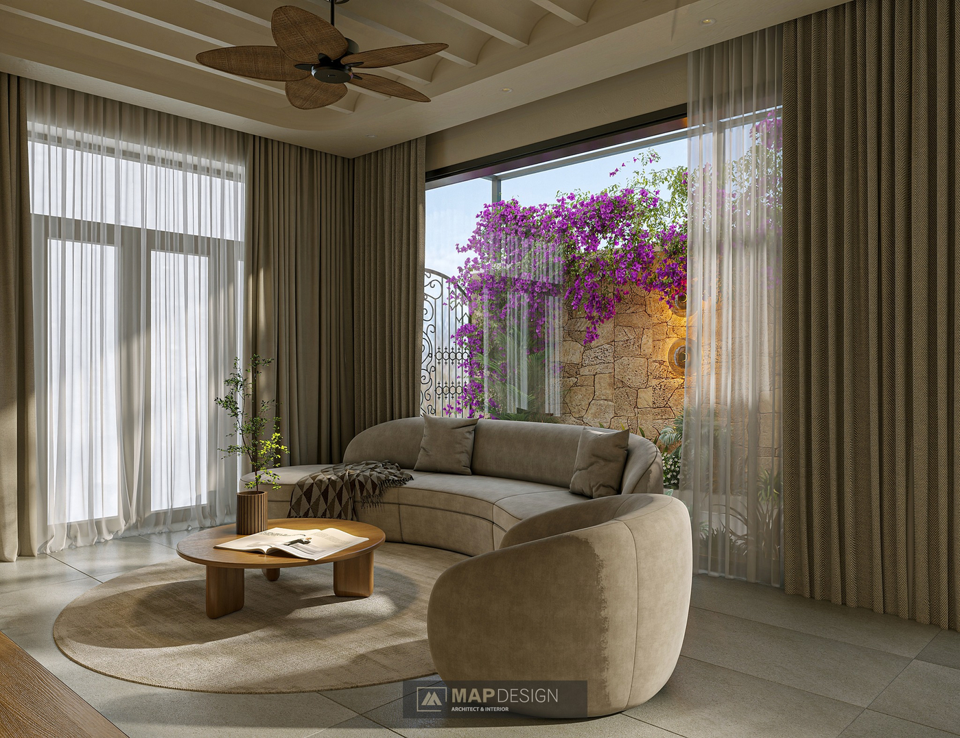 Phòng khách hiện đại pha chút cổ điển Á Đông.