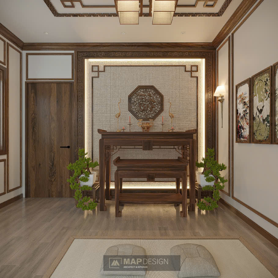 Thiết kế phòng thờ ở tầng 5.