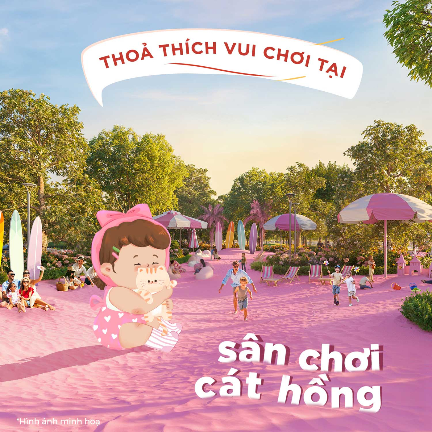 Sân chơi cát hồng độc đáo tại Vinhomes Wonder City
