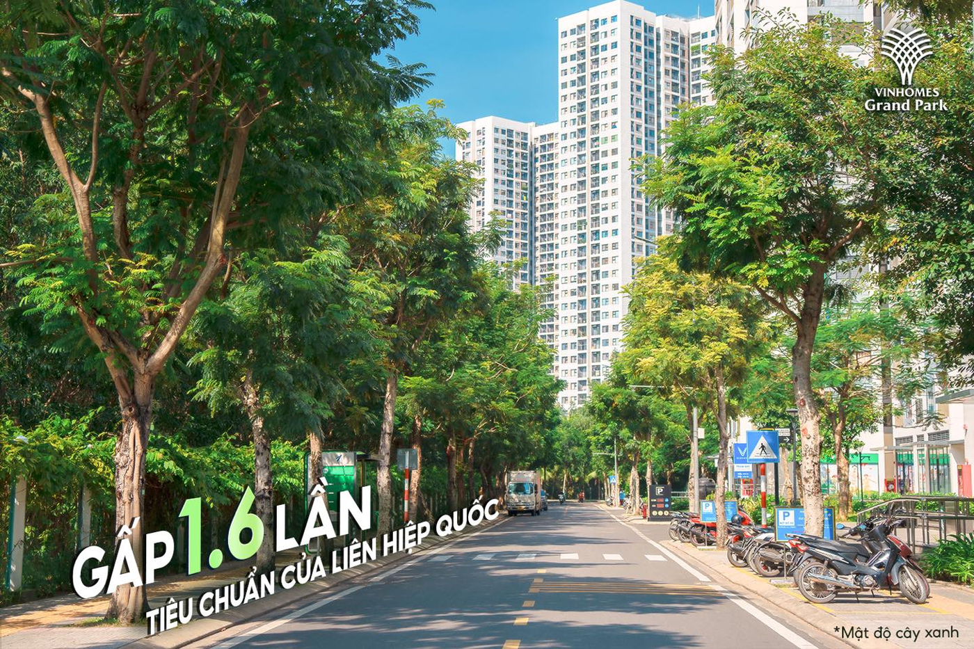 Tại Vinhomes Grand Park, mỗi cư dân được tận hưởng 16m² cây xanh.