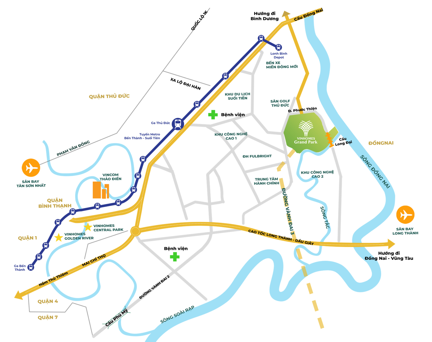 Những dự án của Vinhomes luôn tọa lạc tại các vị trí có tiềm năng phát triển cao