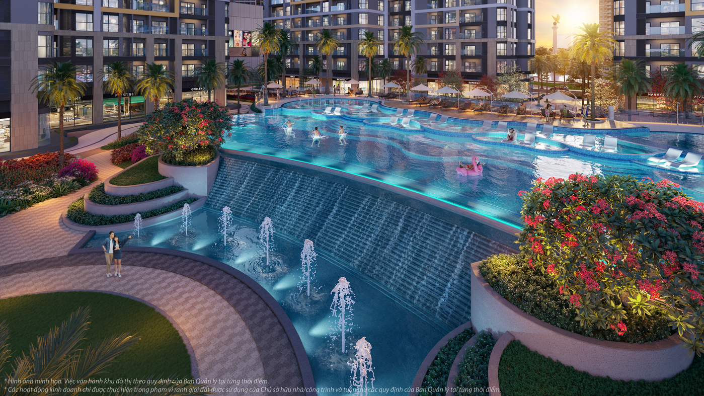 Phối cảnh công trình Thác tràn tại khu The Opus One