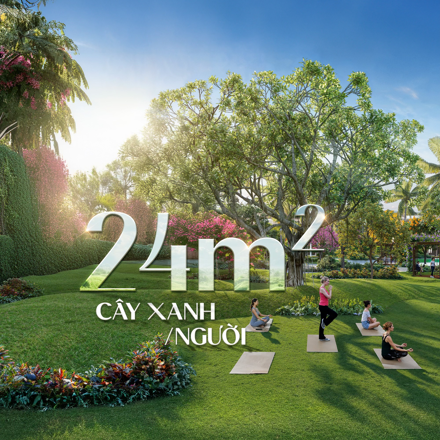 Đặc biệt, với mật độ 24m² cây xanh trên mỗi người, Thiên Hà mang đến một 