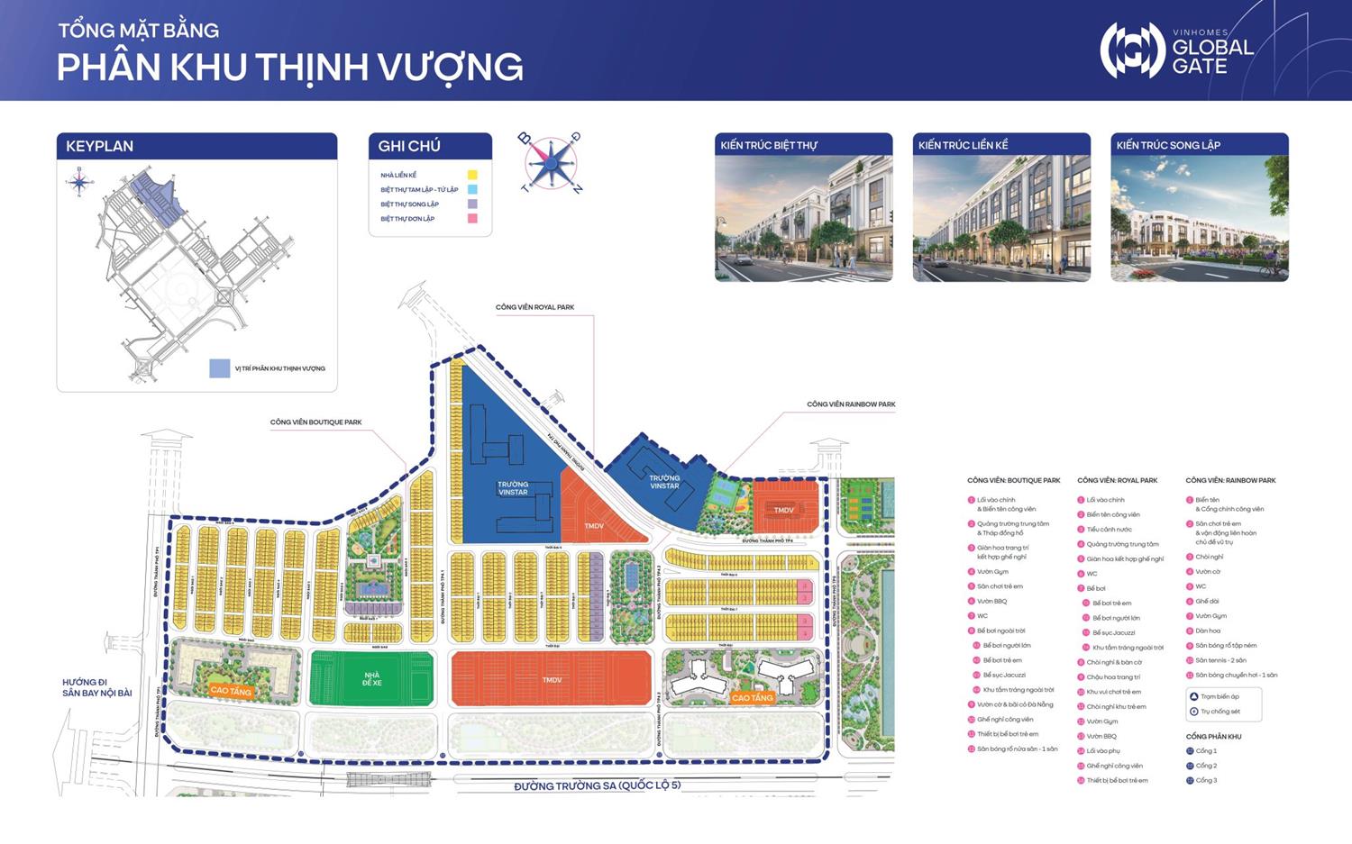 Mặt bằng phân khu Vinhomes Global Gate