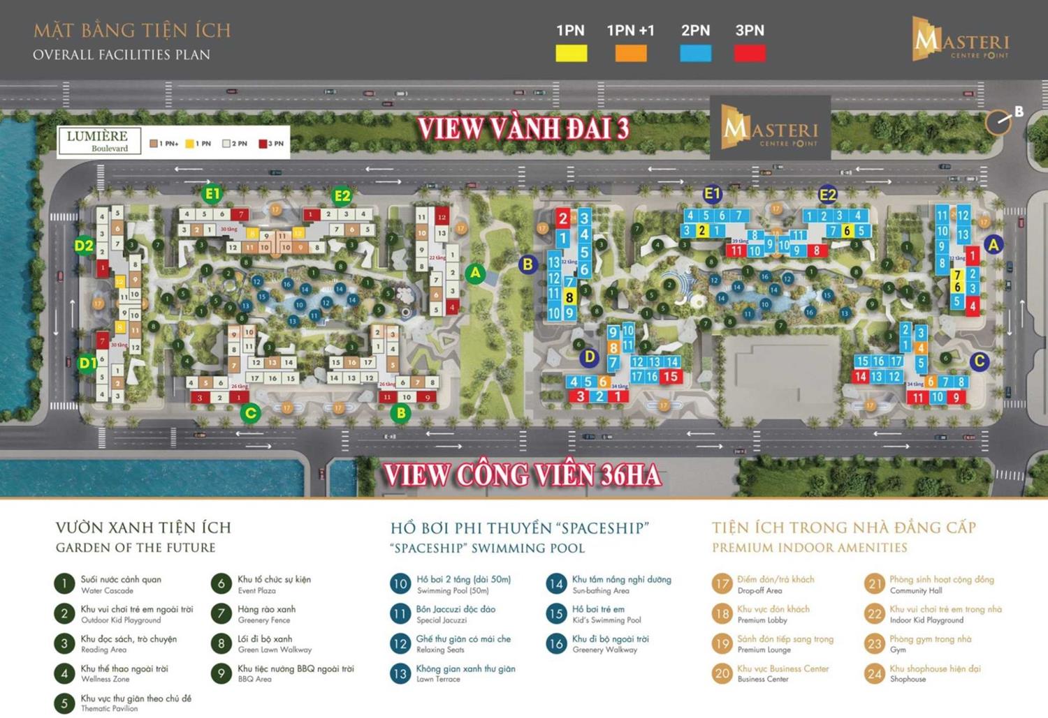 Mặt bằng phân khu Vinhomes Grand Park