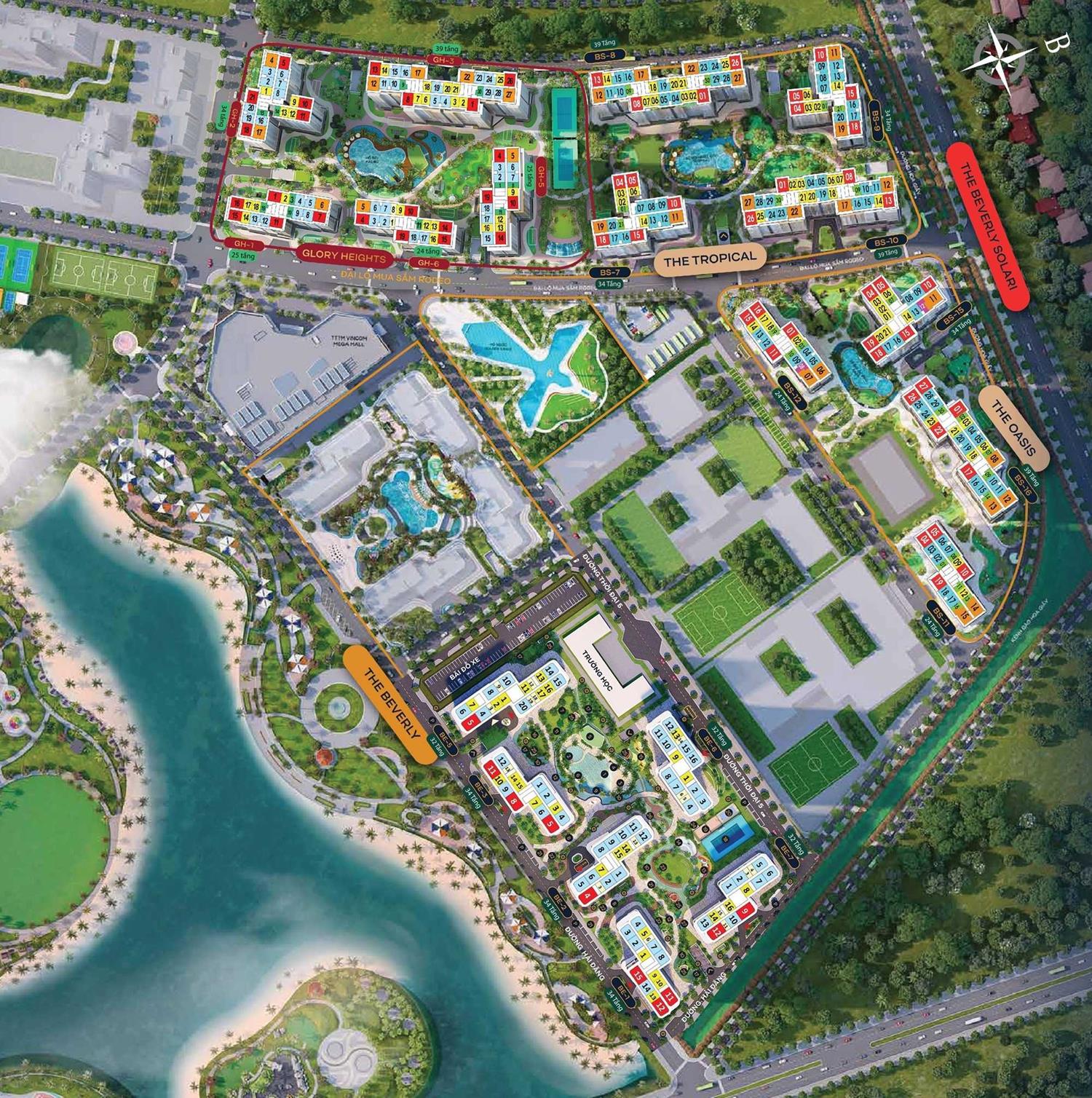 Mặt bằng phân khu Vinhomes Grand Park