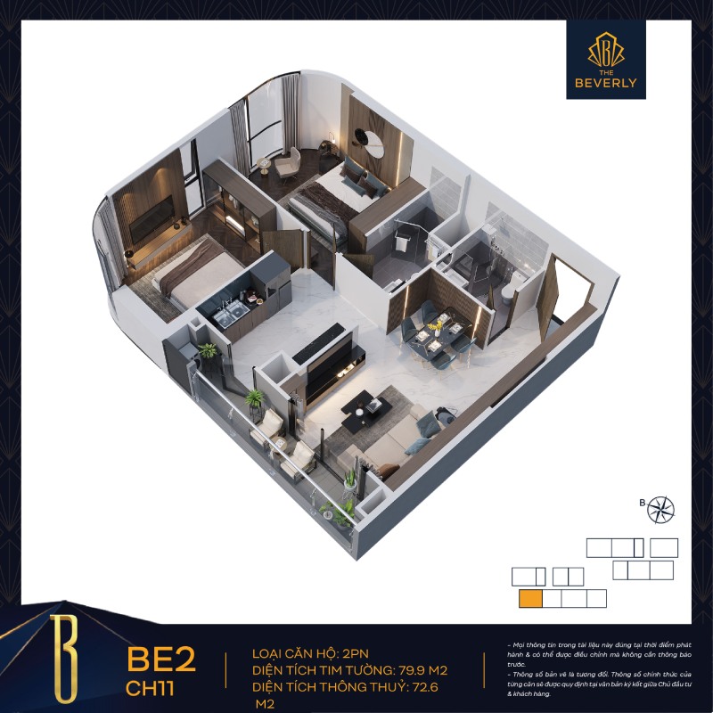 Thiết kế chi tiết căn hộ The Beverly