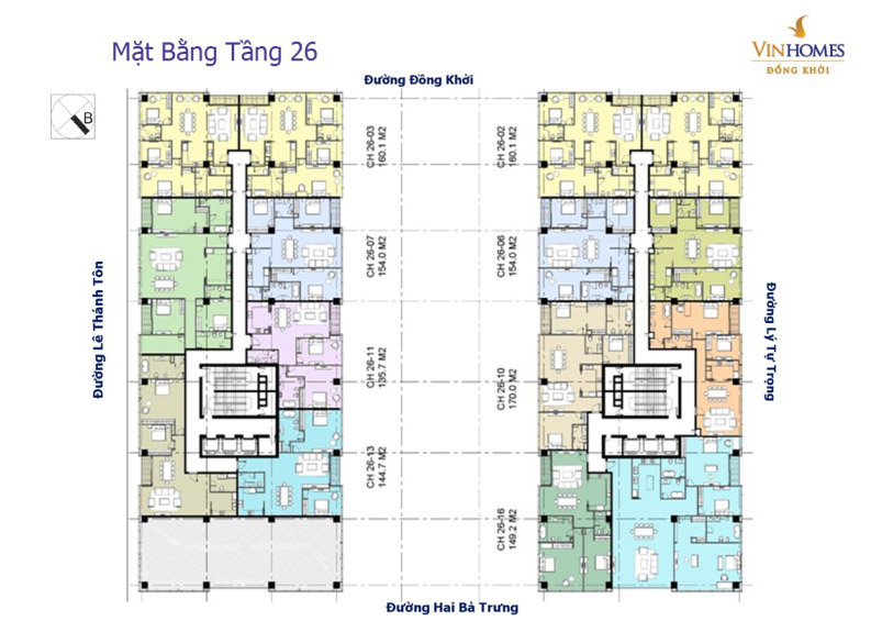 Mặt bằng tầng Vinhomes Đồng Khởi