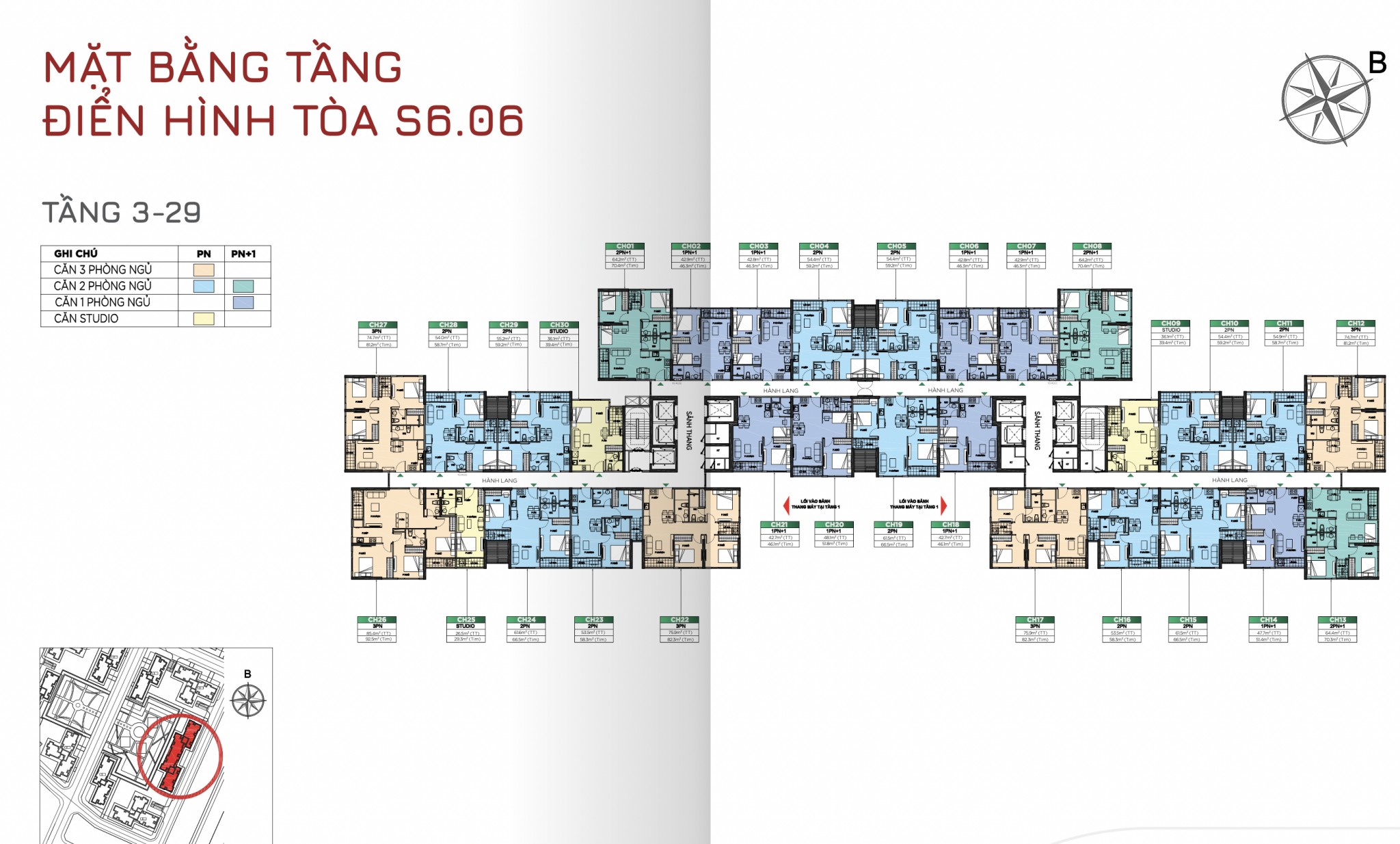 Mặt bằng tầng 3-29 toà S6.06 - The Origami