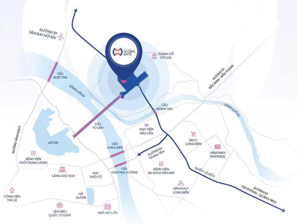 Vị trí dự án Vinhomes Global Gate Cổ Loa