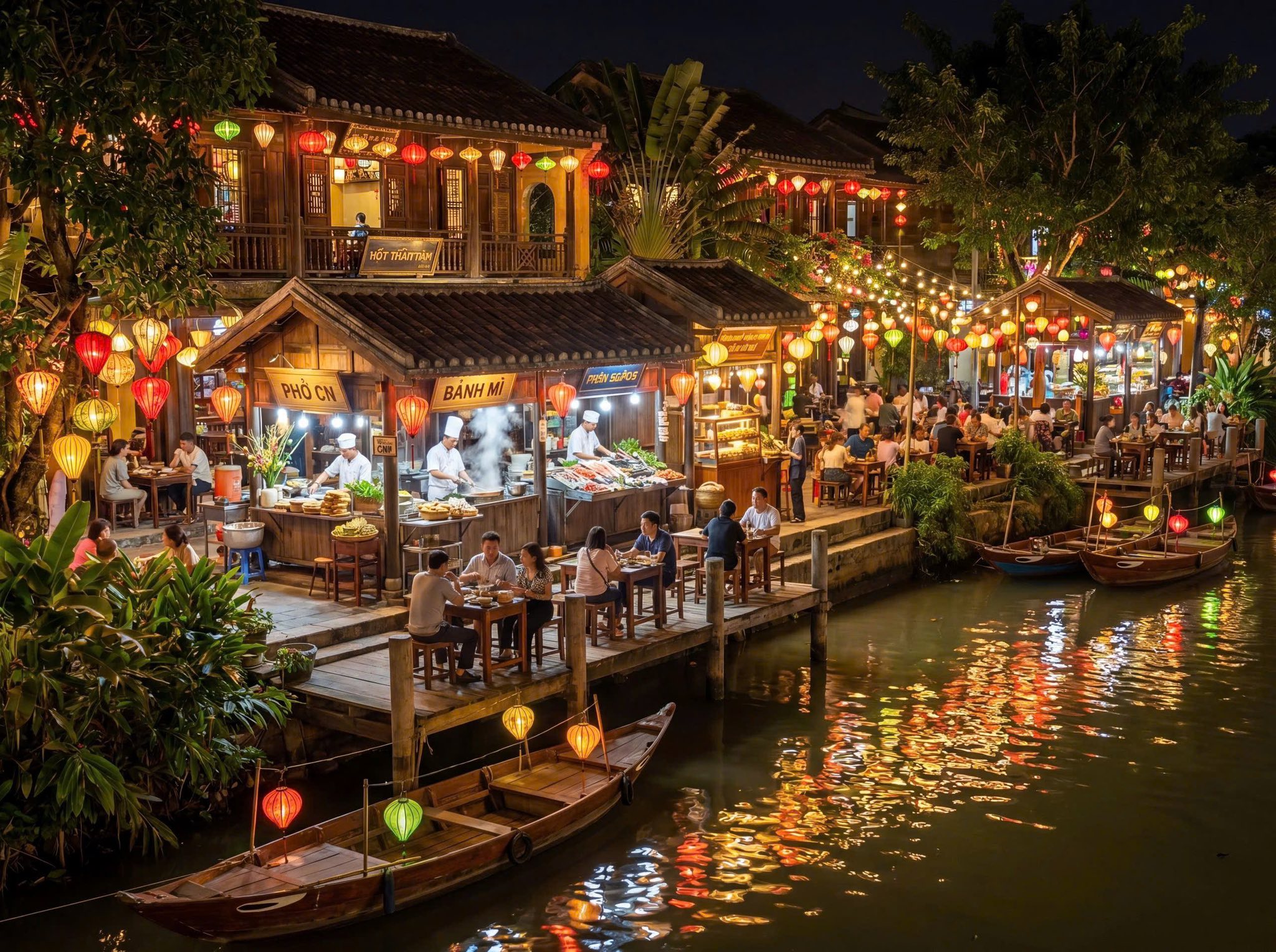 Phổ ẩm thực tại phân khu Golobal Village (Ảnh minh họa)