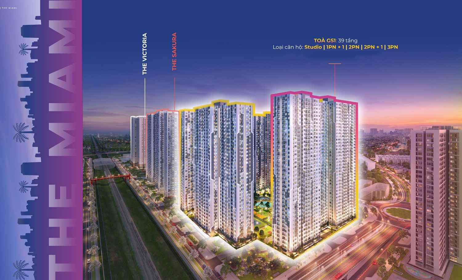 Phối cảnh tòa GS1 The Miami Vinhomes Smart City