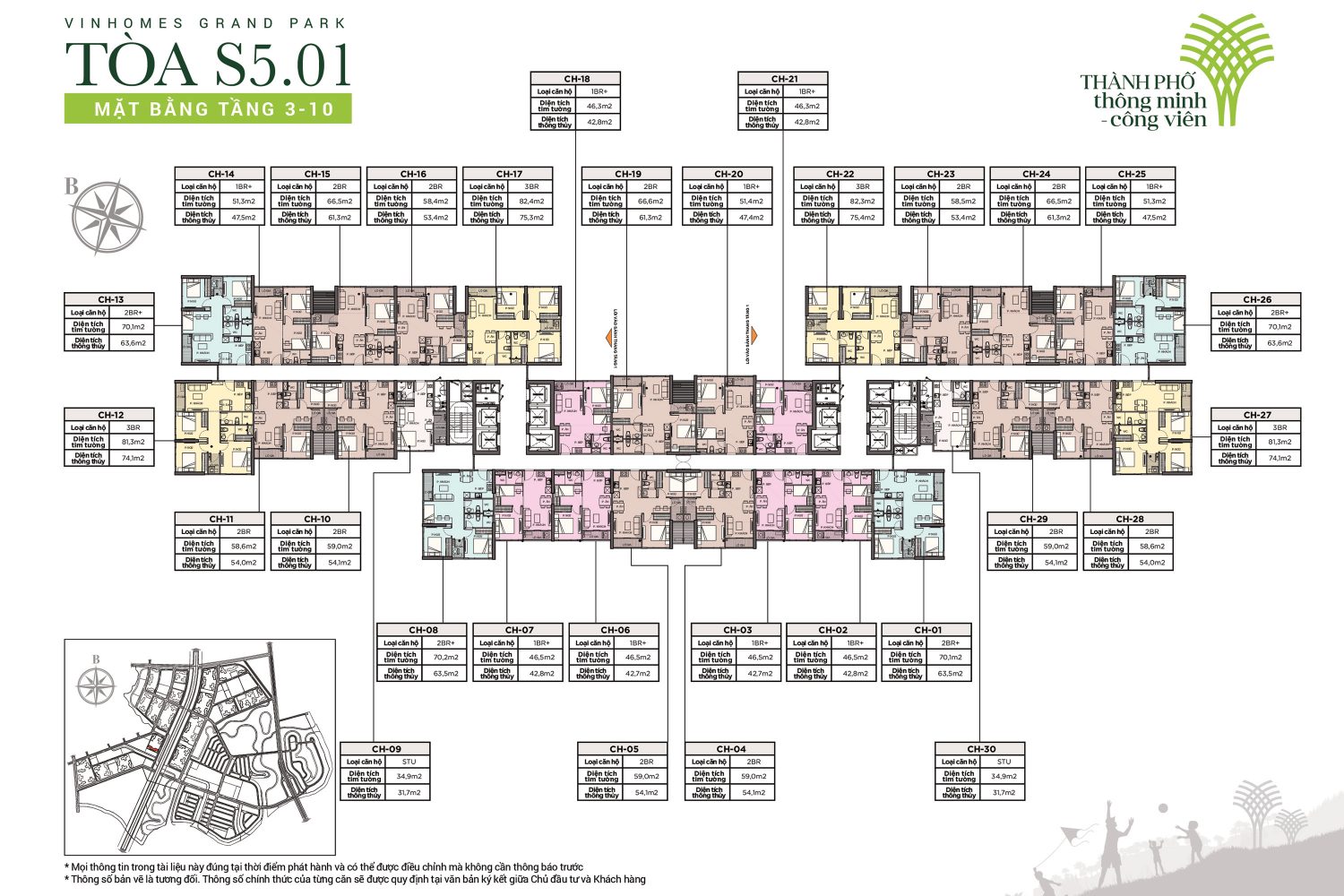Mặt bằng tầng 3-10 toà S5.01 - The Rainbow