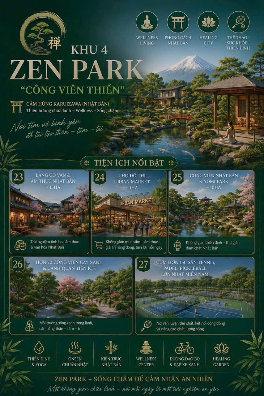 ZEN PARK – Sống chậm để cảm nhận an yên: “Một không gian chữa lành – nơi mỗi ngày là một trải nghiệm an yên”