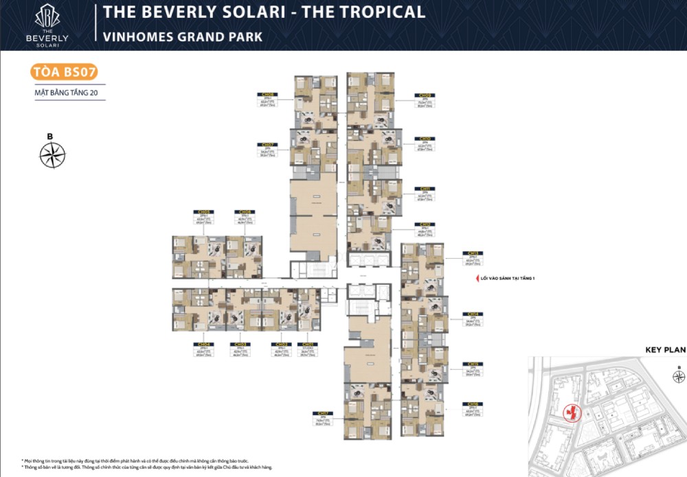 Mặt bằng tầng 20 tòa BS07 The Tropical The Beverly Solari
