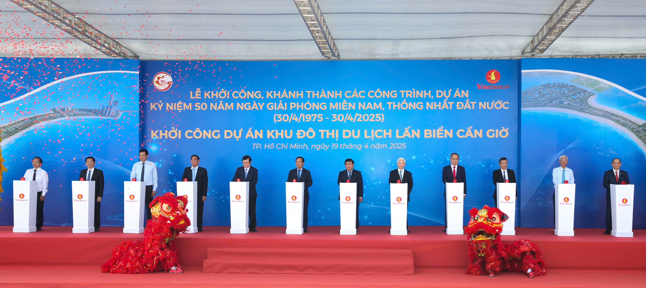 Lễ khởi công Khu đô thị du lịch lấn biển Cần Giờ tại xã Long Hòa và thị trấn Cần Thạnh (huyện Cần Giờ).