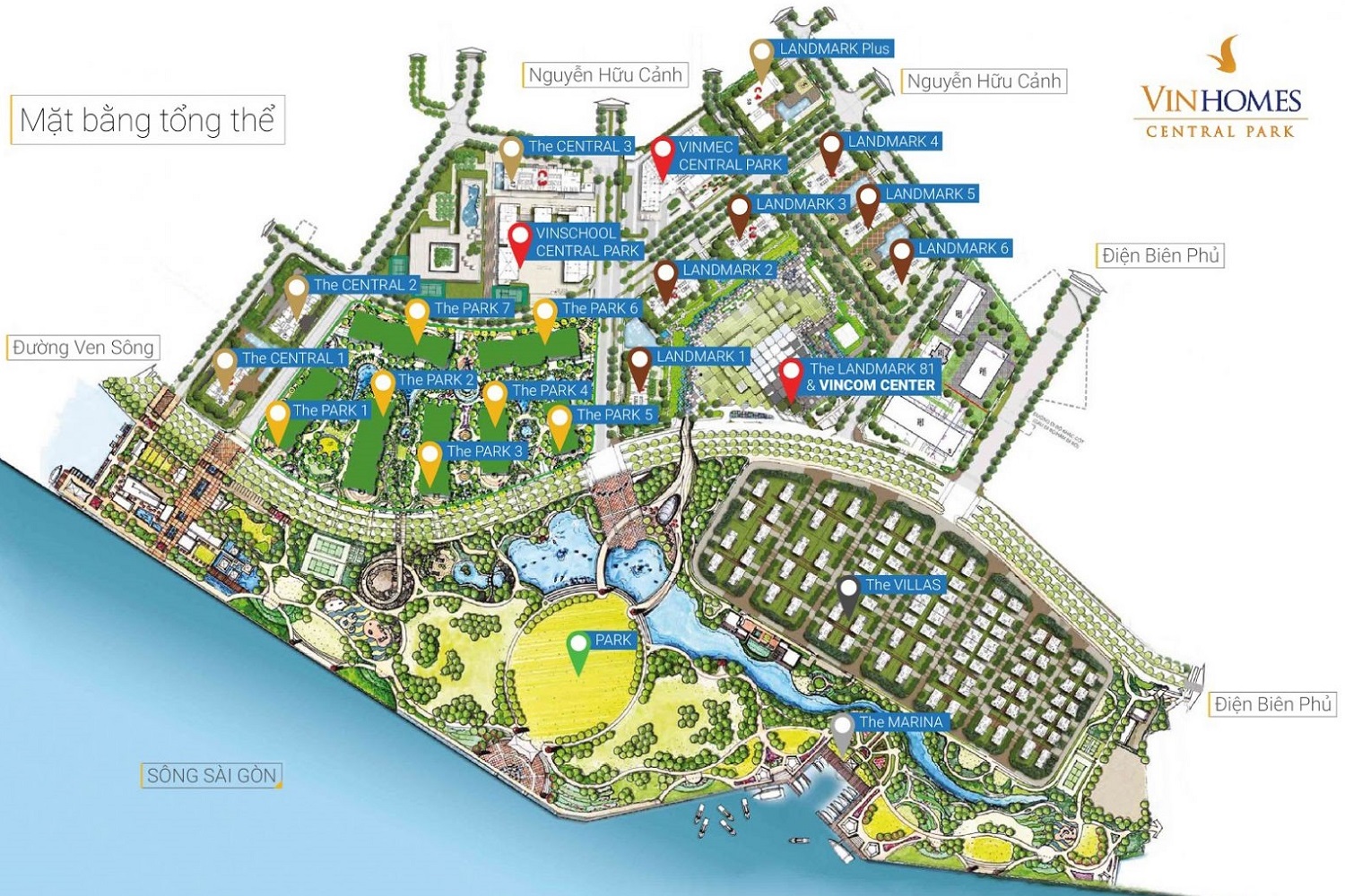 Mặt bằng tổng thế dự án Vinhomes Central Park