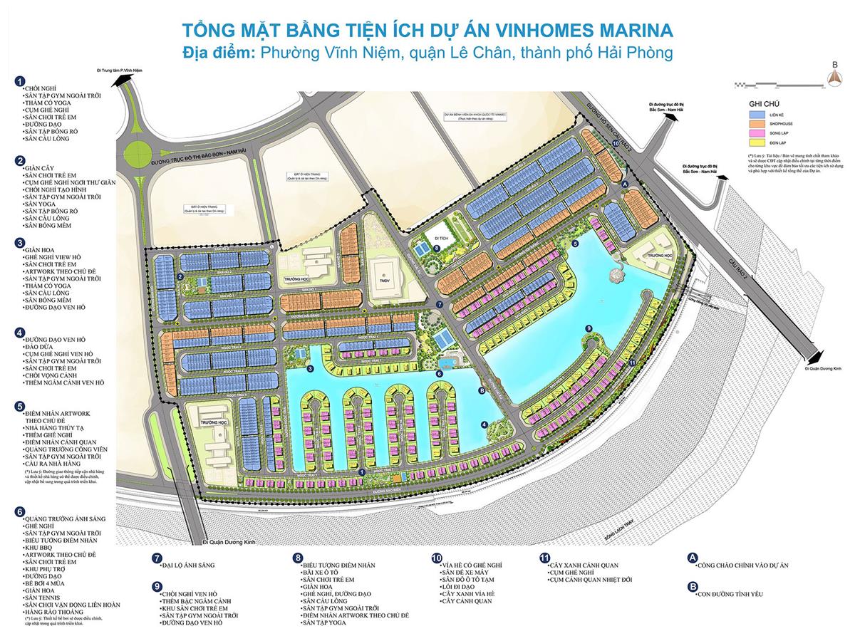 Mặt bằng tổng thể dự án Vinhomes Marina