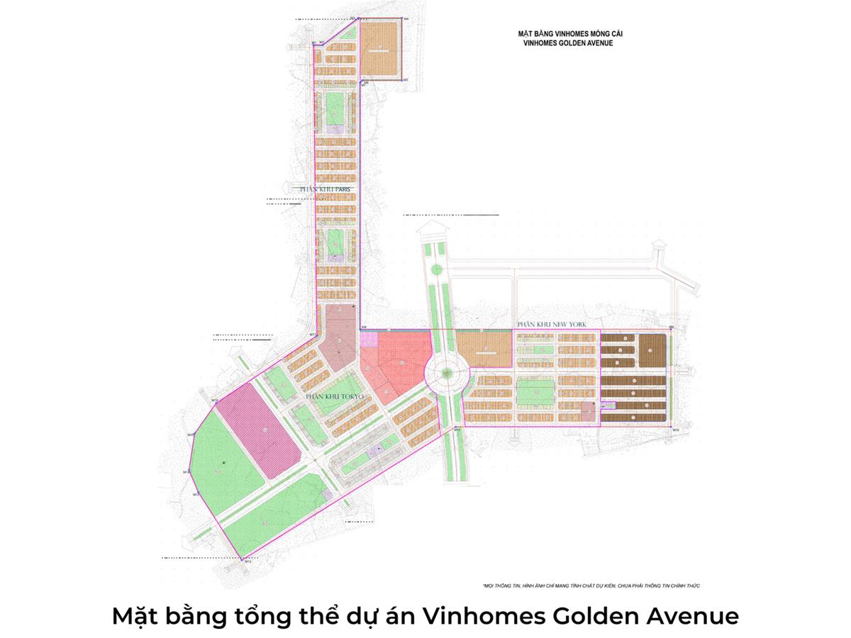 Mặt bằng tổng thể dự án Vinhomes Golden Avenue