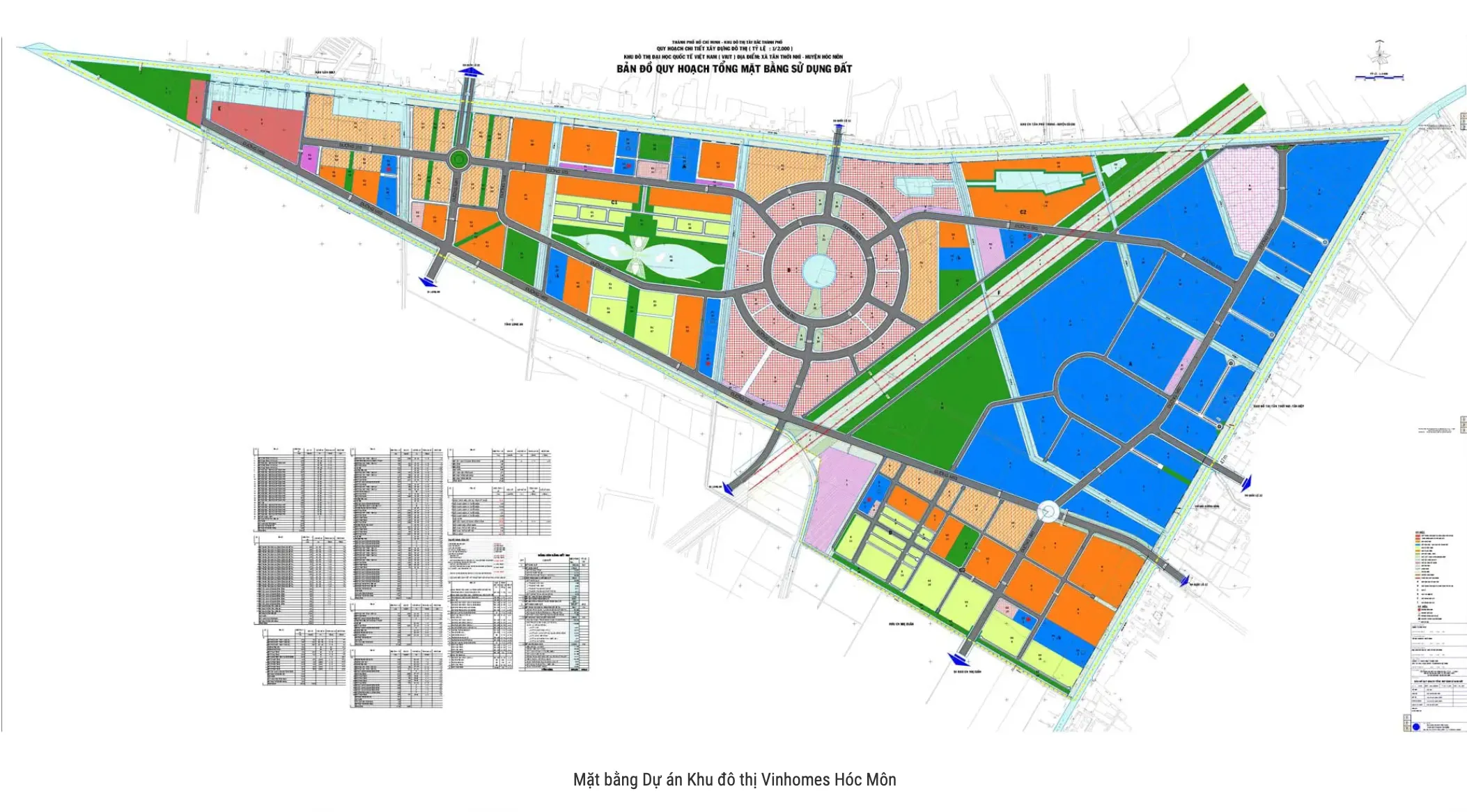 Mặt bằng dự án khu đô thị Vinhomes Hóc Môn