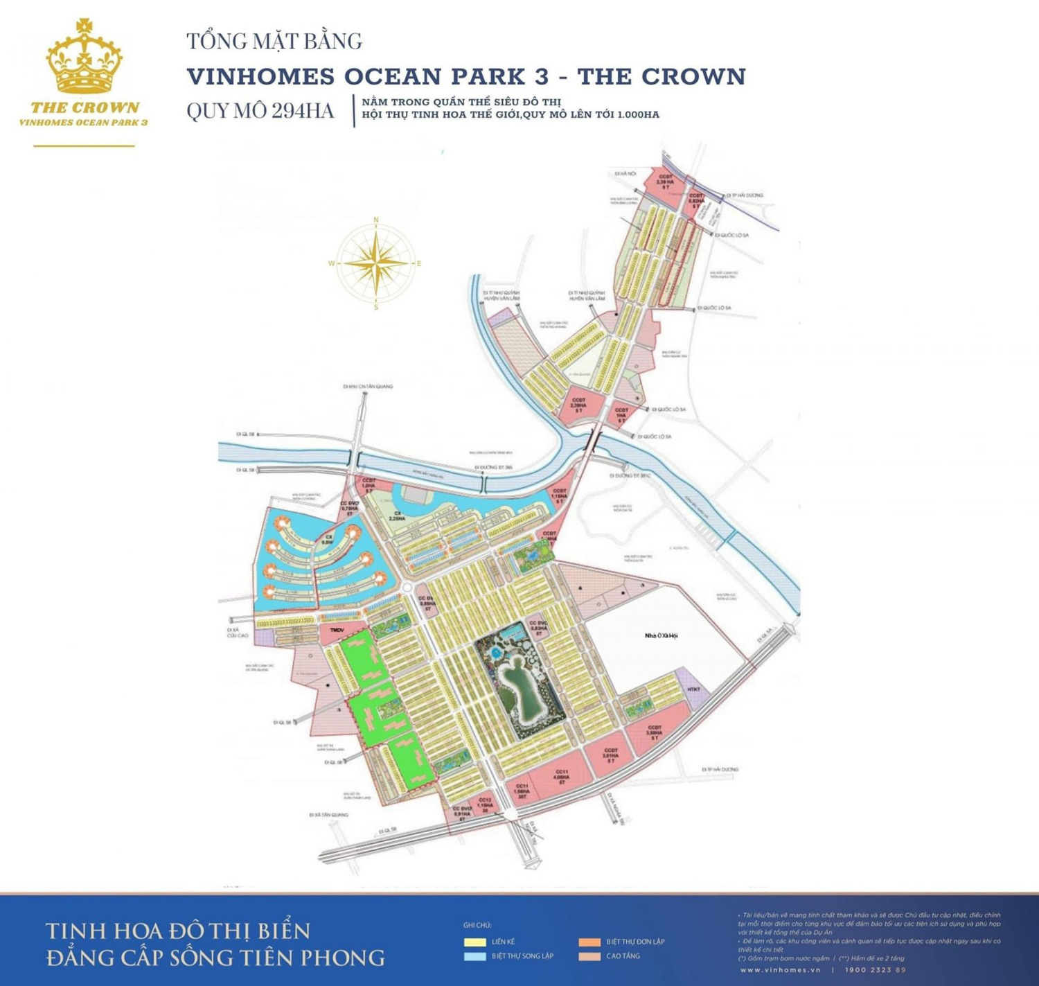 Mặt bằng tổng thể Vinhomes Ocean Park 3 - The Crown Hưng Yên