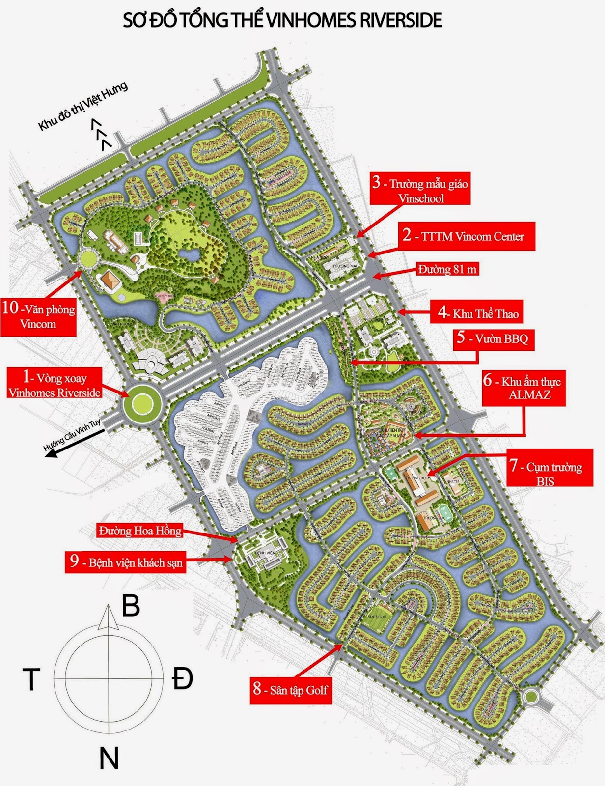 Mặt bằng Vinhomes Riverside GĐ1