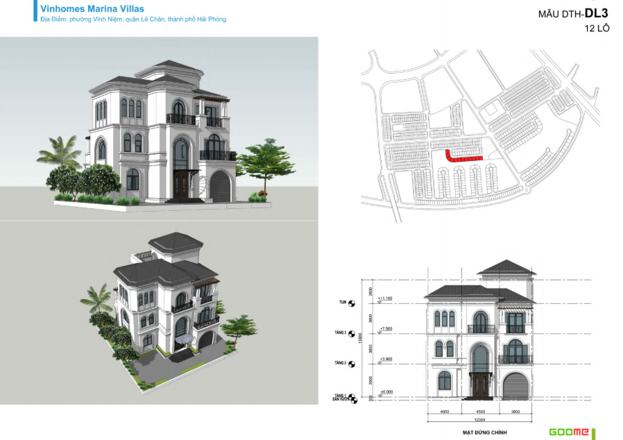 Phối cảnh biệt thự đơn lập loại 3