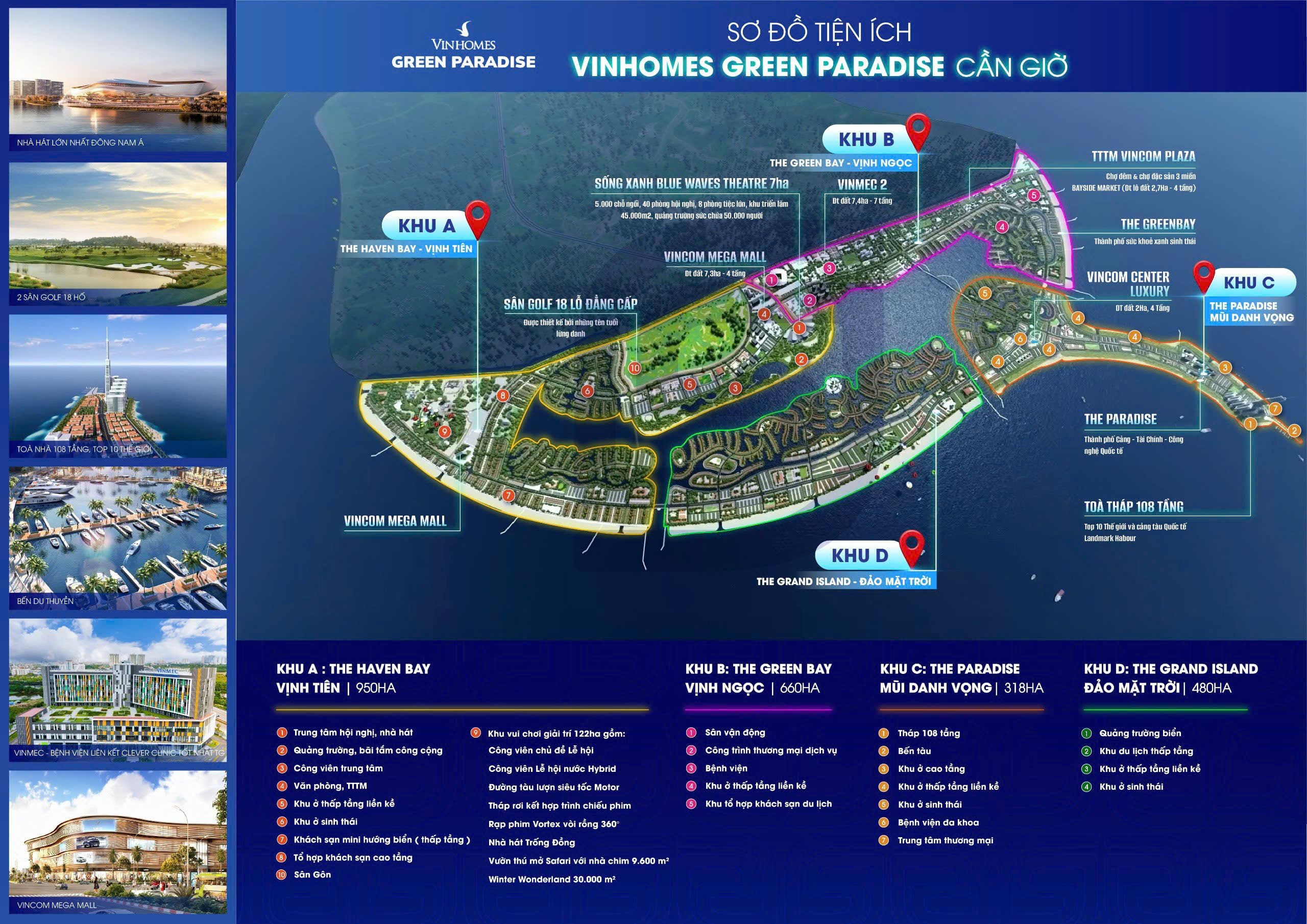 Quy hoạch tiện ích phân khu The Grand Island tại Vinhomes Cần Giờ