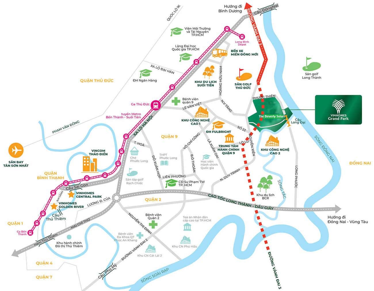 Vị trí căn hộ The Beverly Solari Vinhomes Grand Park