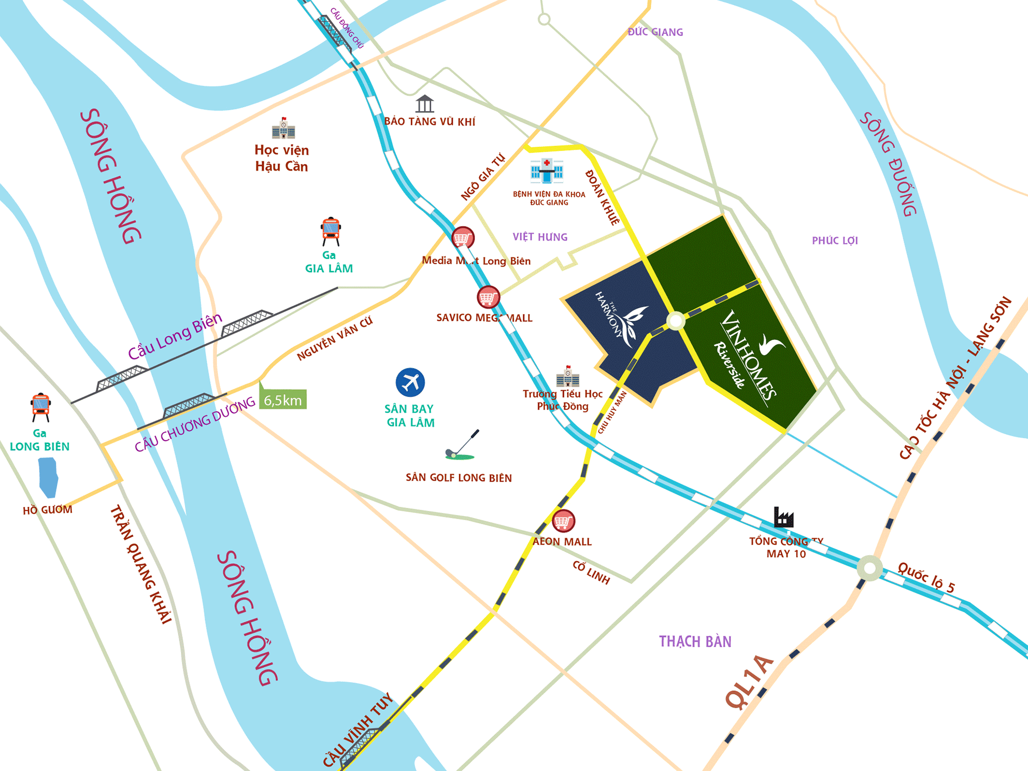Vị trí khu đô thị Vinhomes Riverside